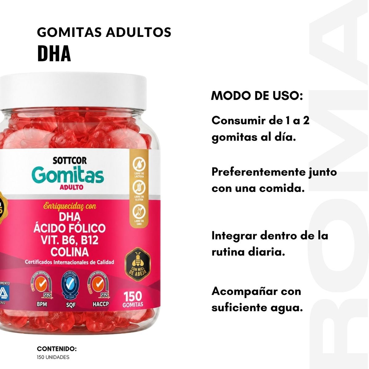 GENERICO - GOMITAS DHA ACIDO FOLICO 130 SOTTCORLABS