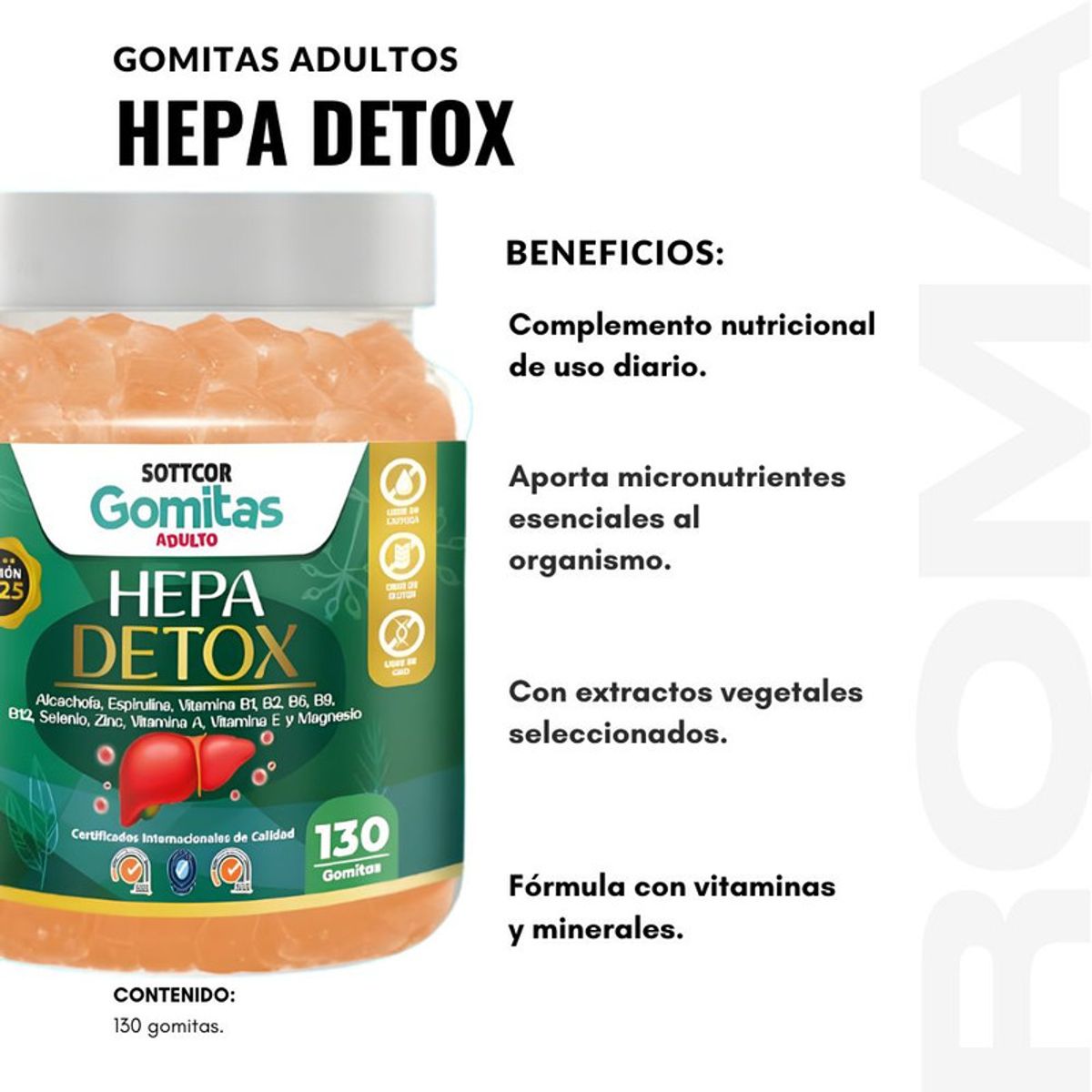 GENERICO - GOMITAS HEPA DETOX 130UND SOTTCORLABS