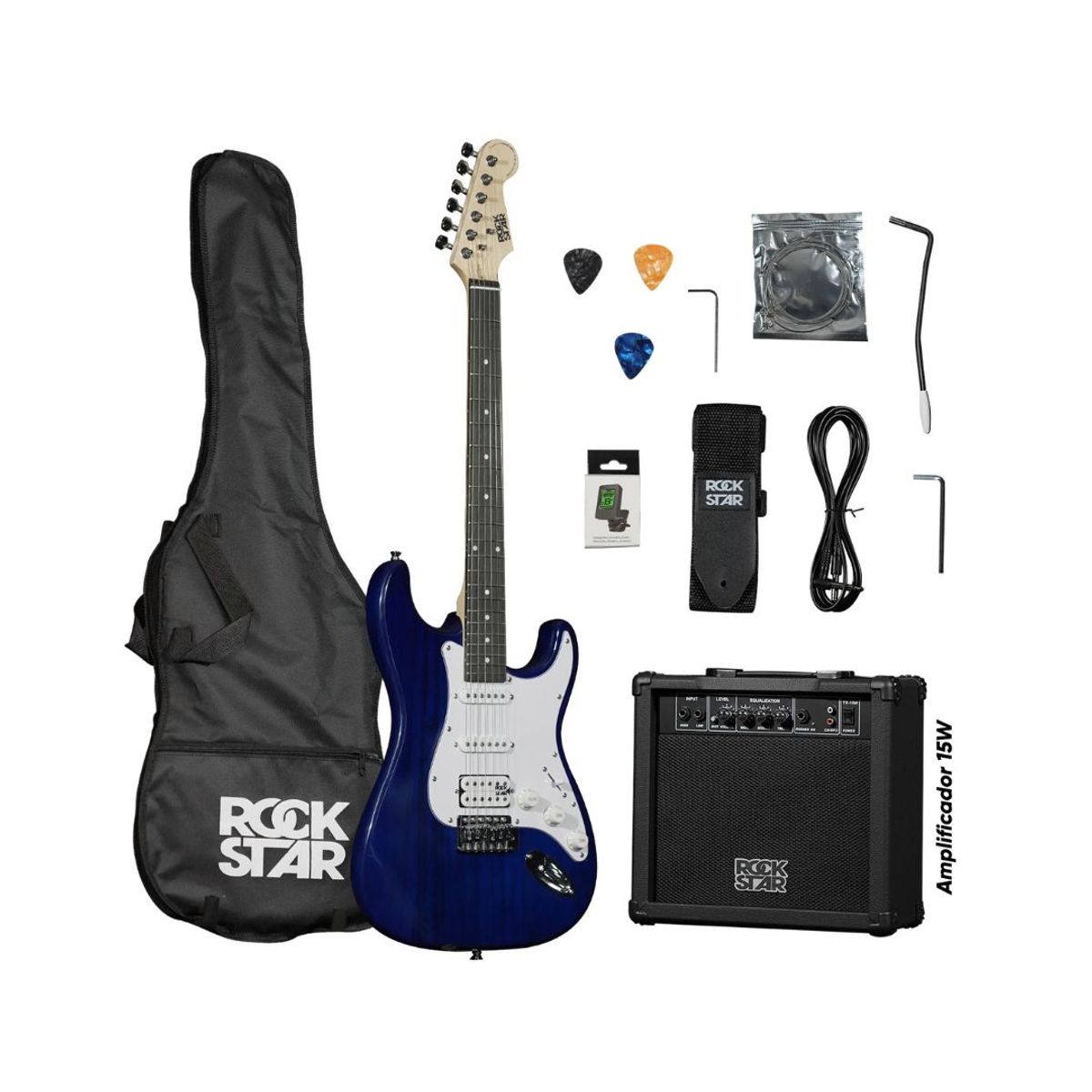 ROCKSTAR - Super Pack De Guitarra Eléctrica Rockstar + Accesorios