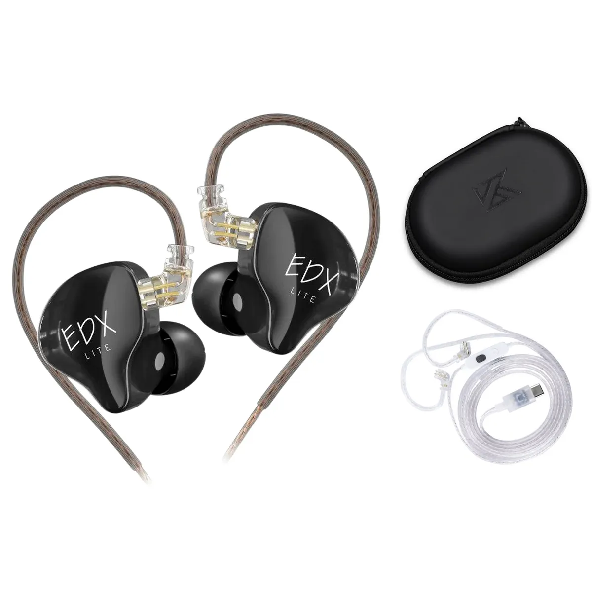 KZ - Audifonos KZ EDX LITE con Microfono  Cable Tipo C y Estuche de Regalo