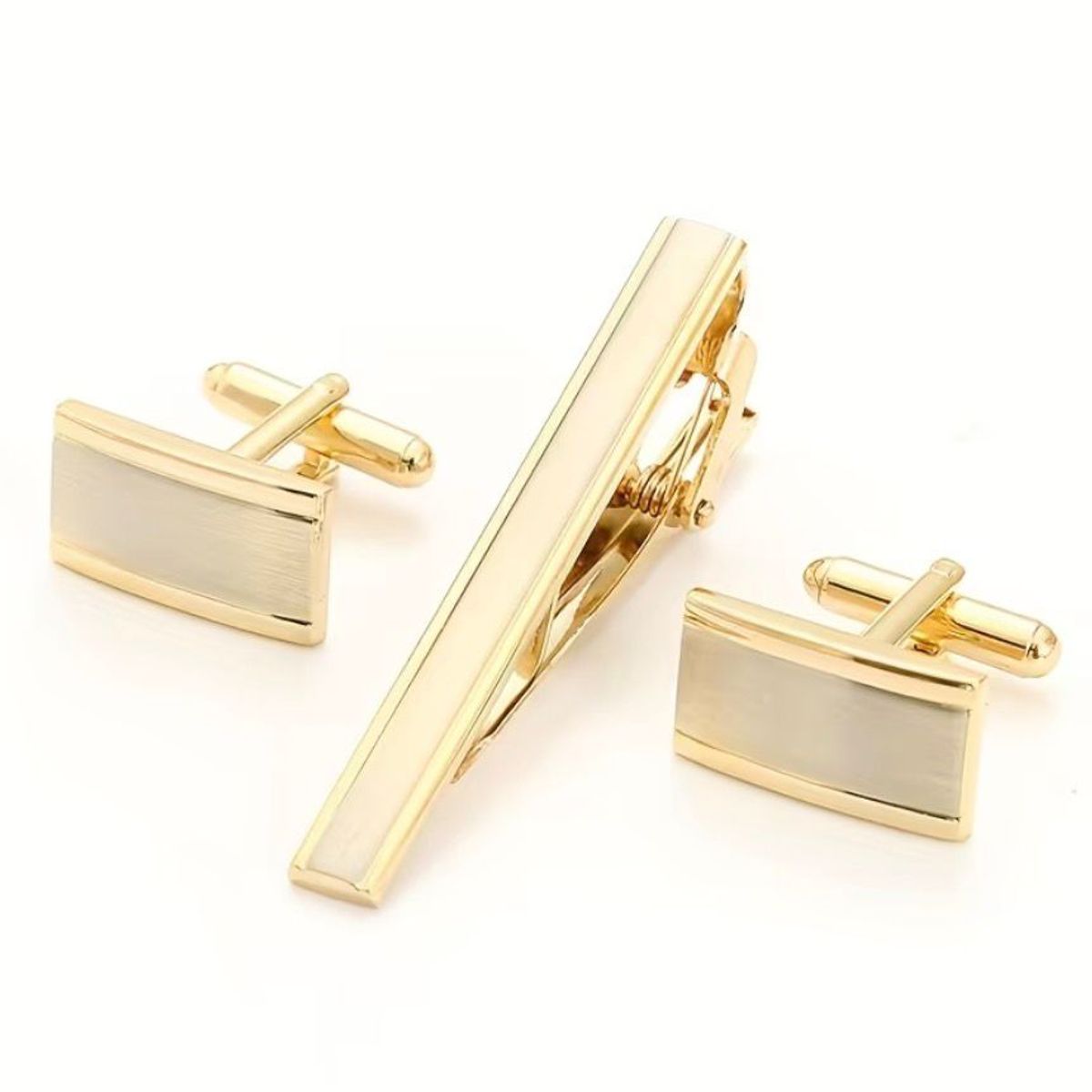 GENERICO - GEMELOS CON PISA CORBATA COLOR DORADO