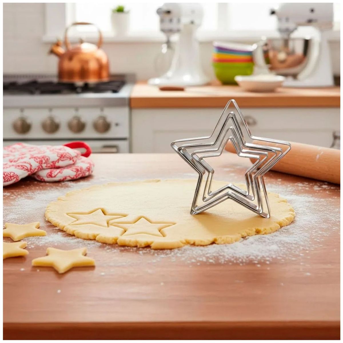 Molde para Galletas de Acero Modelo Estrella 5 Piezas., marca Ichimatsu - Foto 2