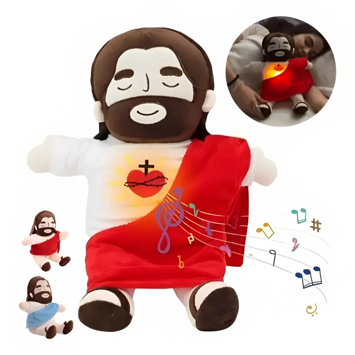 GENERICO - Peluche de Jesús Musical con Luces y Sonido de Respiración