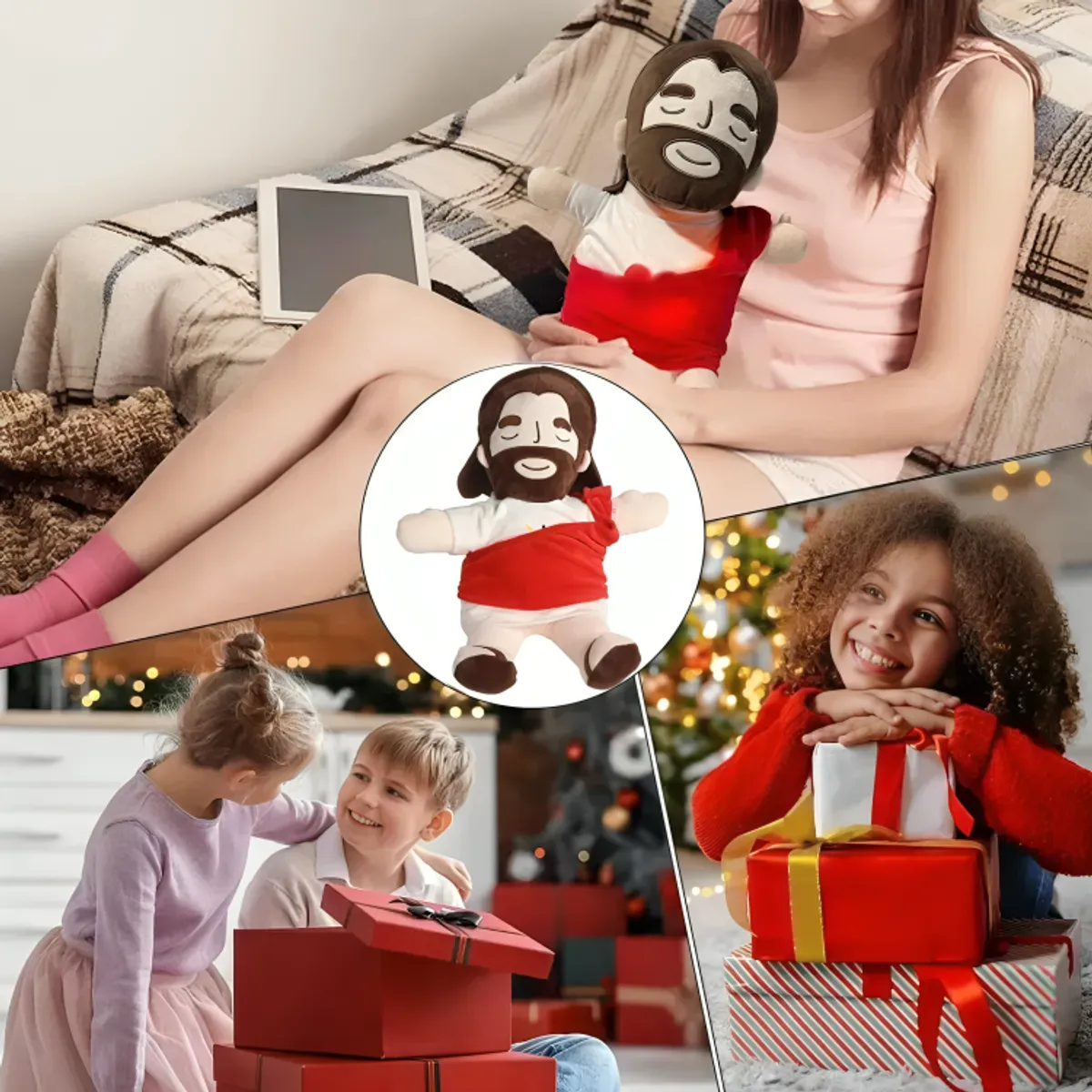 GENERICO - Peluche de Jesús Musical con Luces y Sonido de Respiración