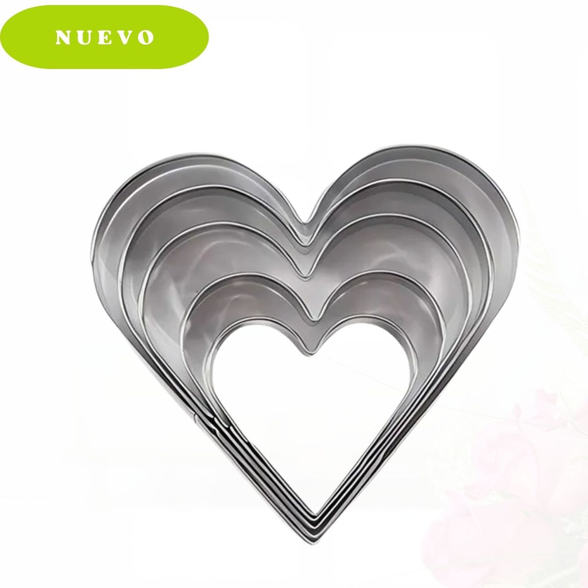 Molde para Galletas de Acero Modelo Corazón 5 Piezas., marca Ichimatsu - Foto Principal