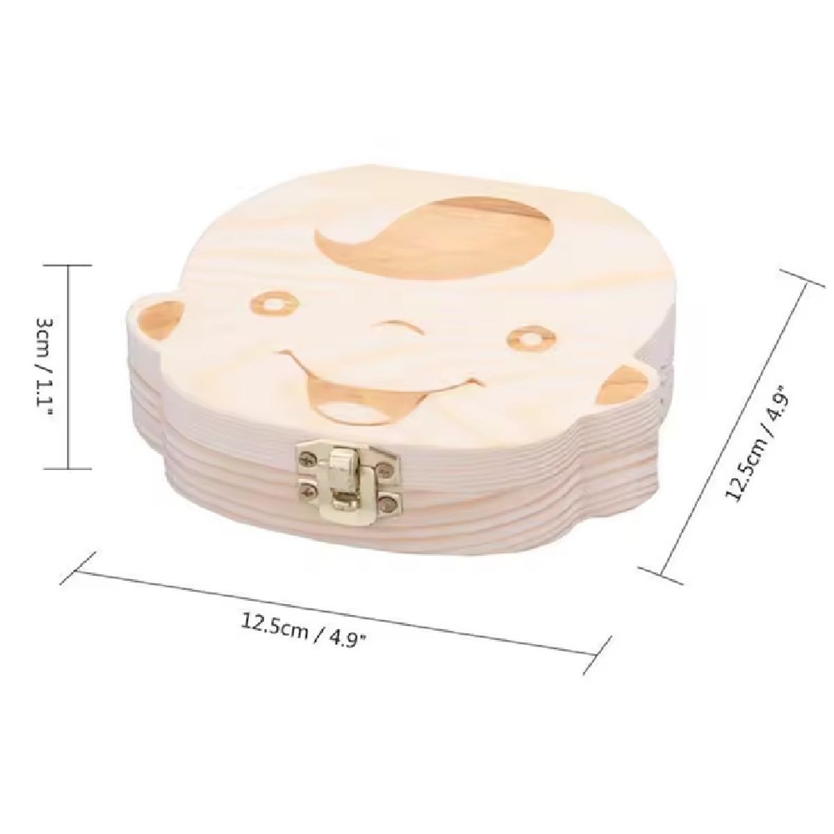 GENERICO - Caja Organizadora De Dientes De Bebé De Madera NIÑO