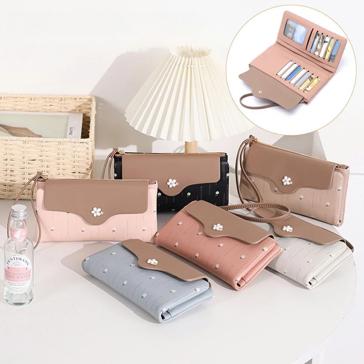 GENERICO - Billetera Floral Elegance Lolitas Negro