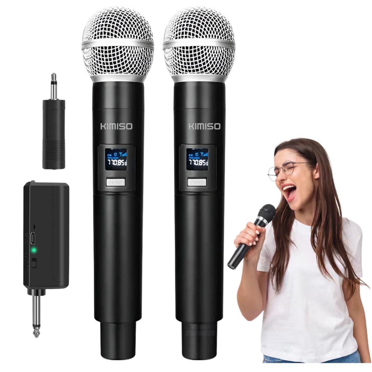 SEISA - Microfono Inalambrico Dual Recargable UHF Karaoke Conferencia Eventos