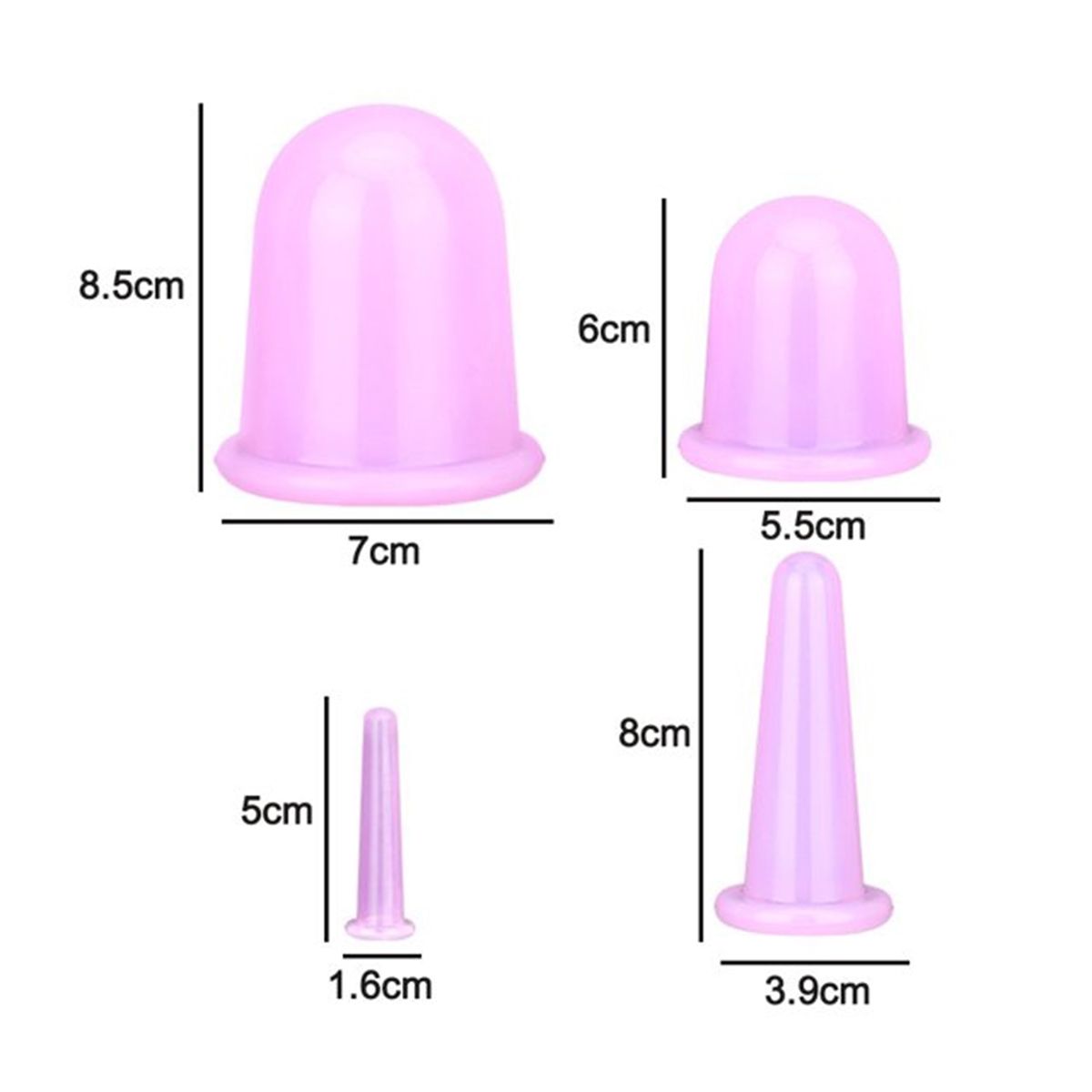 ZIMRAHYG - 4 Piezas Ventosas Terapia Anti Celulitis Facial Cuerpo Morado