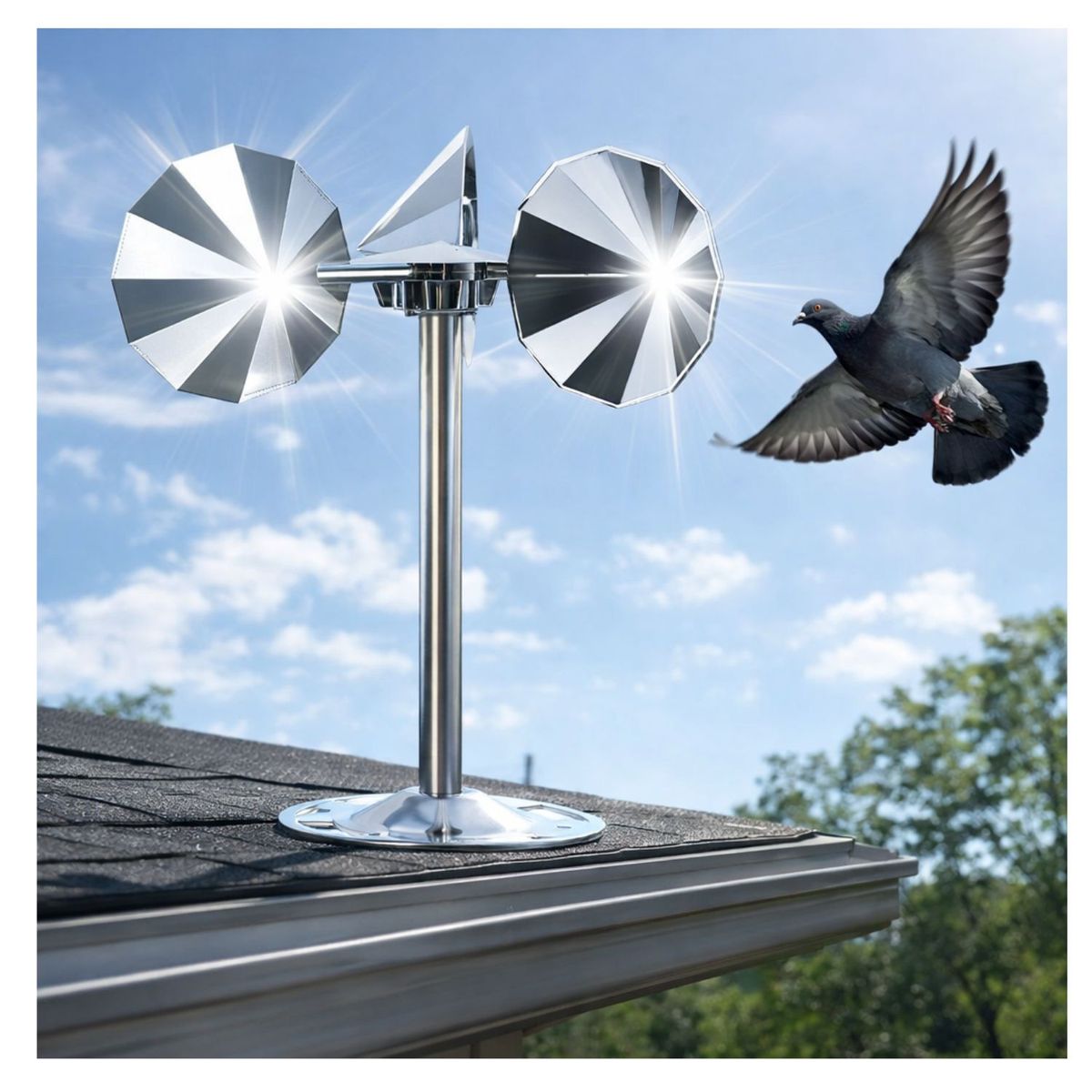 GENERICO - Ahuyentador de Aves Reflectante para Exteriores Techos Jardines y Balcones