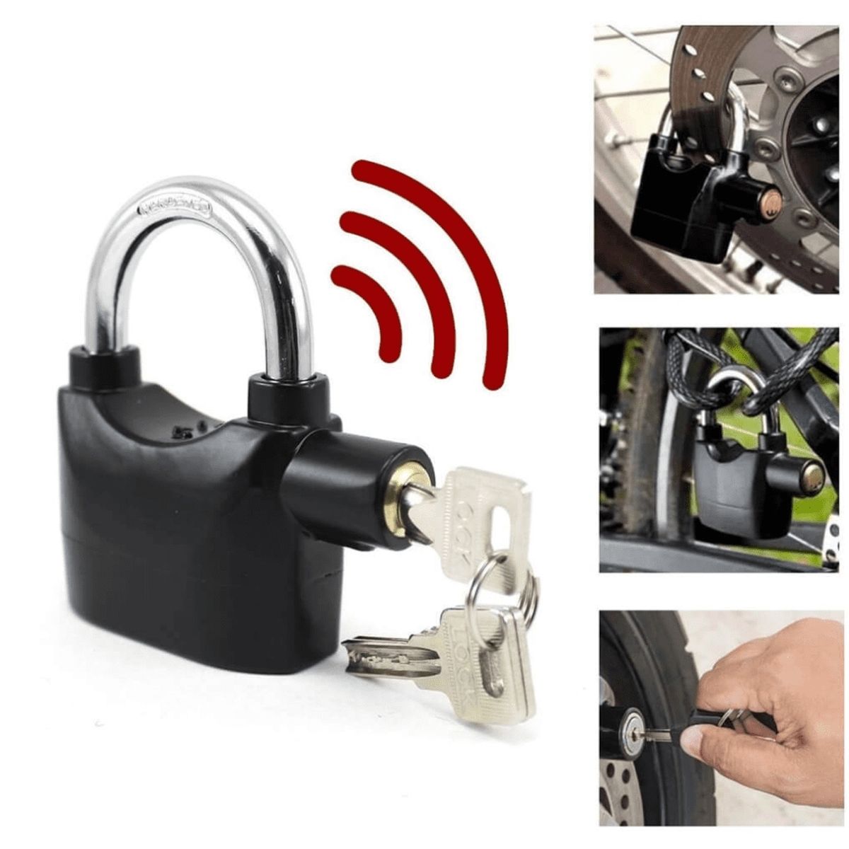 GENERICO - Candado Negro con Alarma