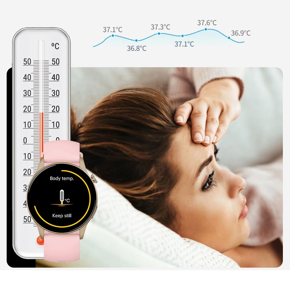 TOUMI - Smartwatch Toumi Y80 PRO Amoled 143 Rosa Bluetooth Ip68