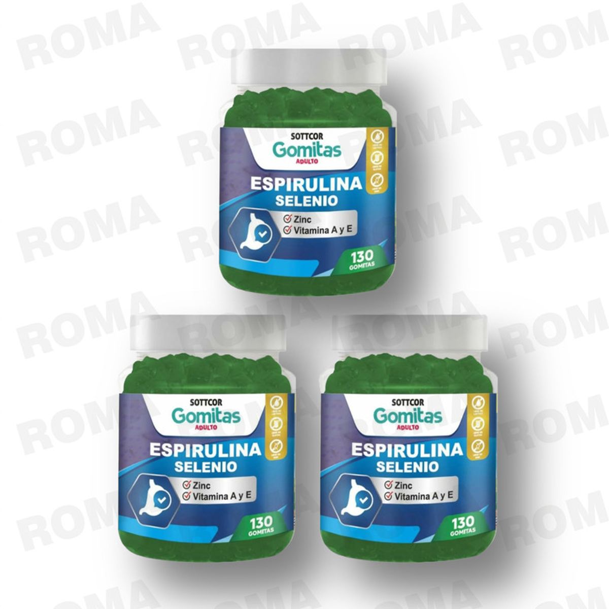 GENERICO - PACK 3 GOMITAS ESPIRULINA SELENIO 390 SOTTCORLABS