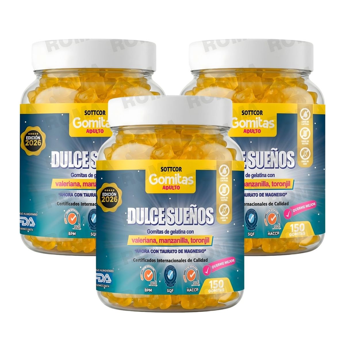 GENERICO - PACK 3 GOMITAS DULCES SUEÑOS CON VALERIANA 450 SOTTCOR LABS