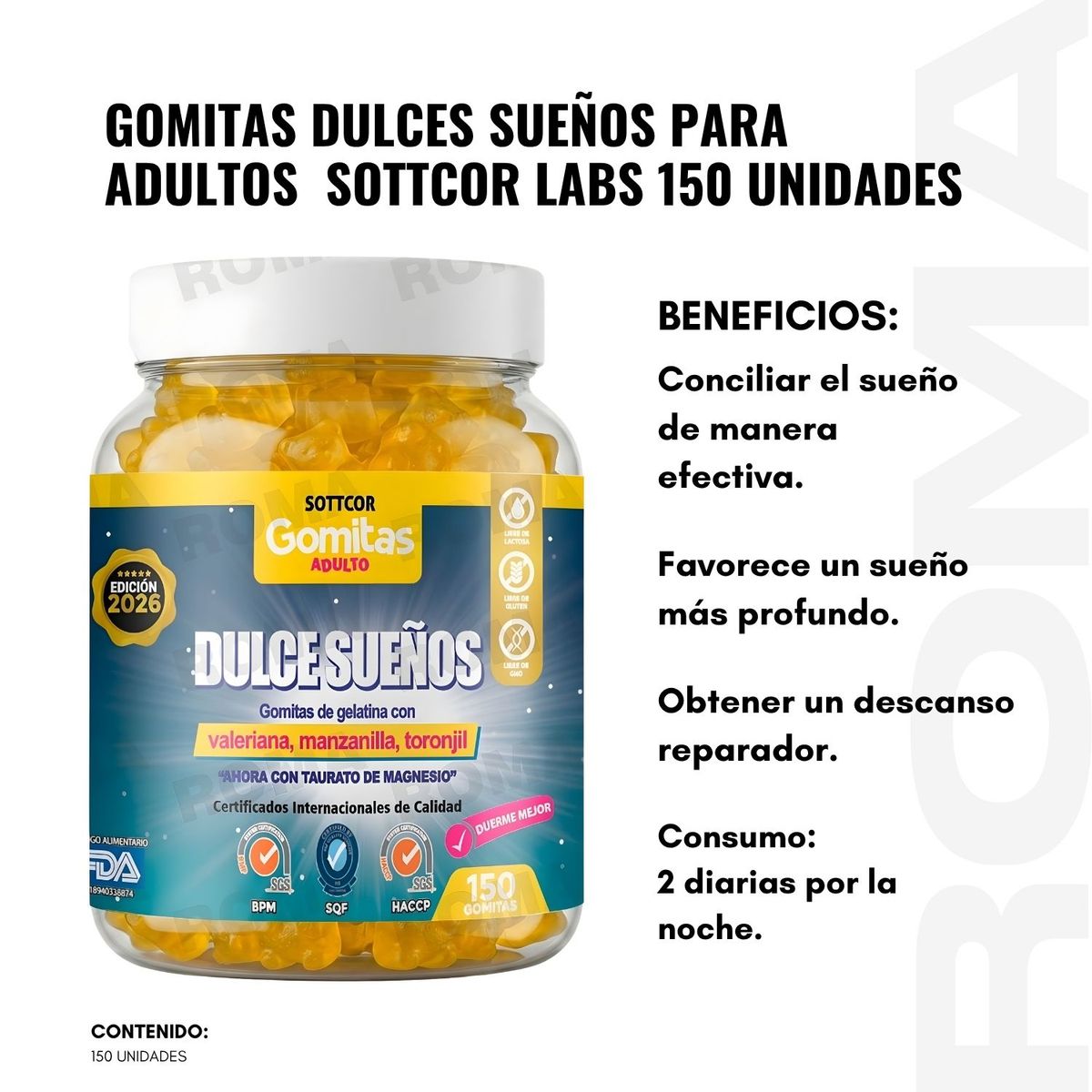 GENERICO - PACK 3 GOMITAS DULCES SUEÑOS CON VALERIANA 450 SOTTCOR LABS