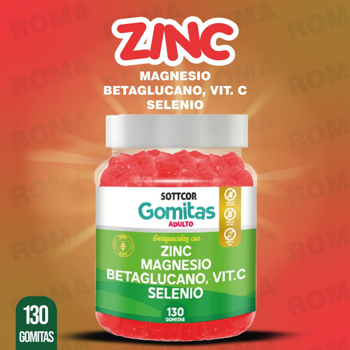 GENERICO - GOMITAS ZINC 130 SOTTCORLABS