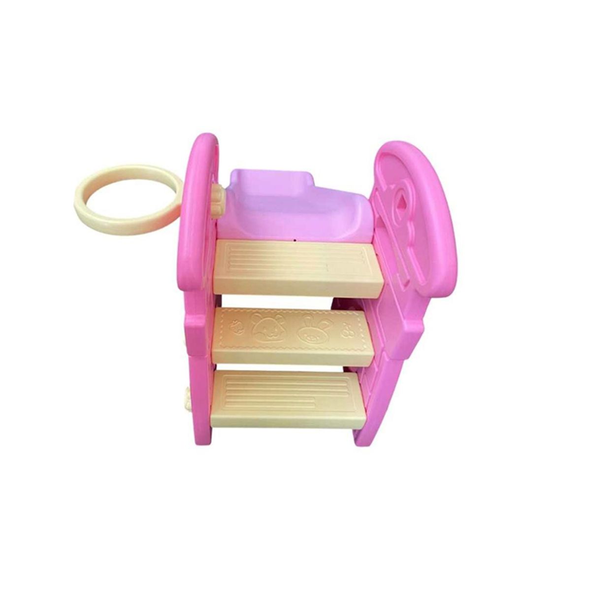 BABY KITS - Tobogan Resbaladera Baby Kits con Cesta de básquet Rosado