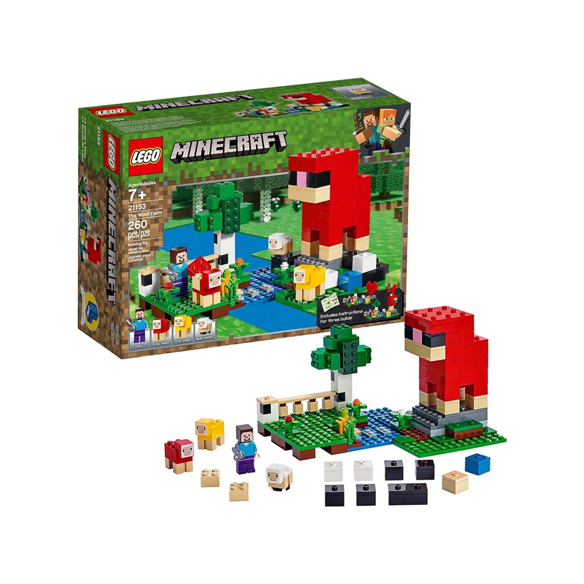 LEGO - LEGO Minecraft The Wool Farm 260 Pieces 21153