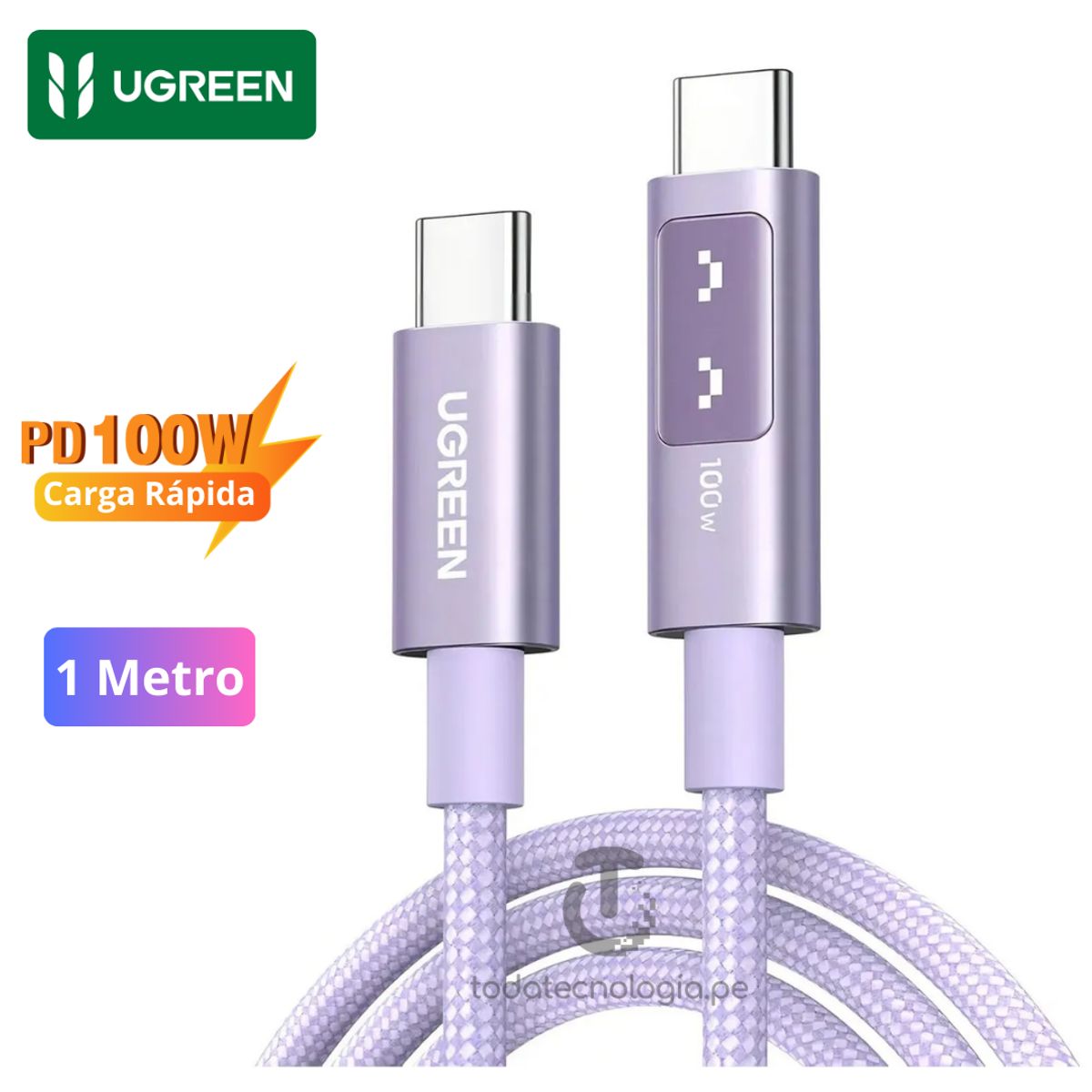 Cable Type C UGREEN Carga Rápida 100W para iPhone 17 16 15 Pro Max Samsung Honor Xiaomi, marca UGREEN - Foto Principal