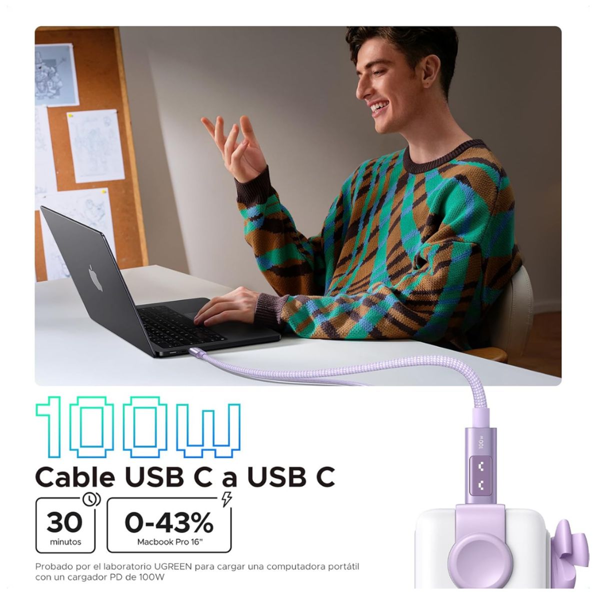 Cable Type C UGREEN Carga Rápida 100W para iPhone 17 16 15 Pro Max Samsung Honor Xiaomi, marca UGREEN - Foto 2