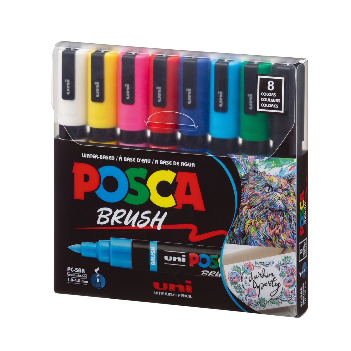 POSCA - POSCA Pack PC-5BR 8C Básico x 8 Marcadores Punta Brush 