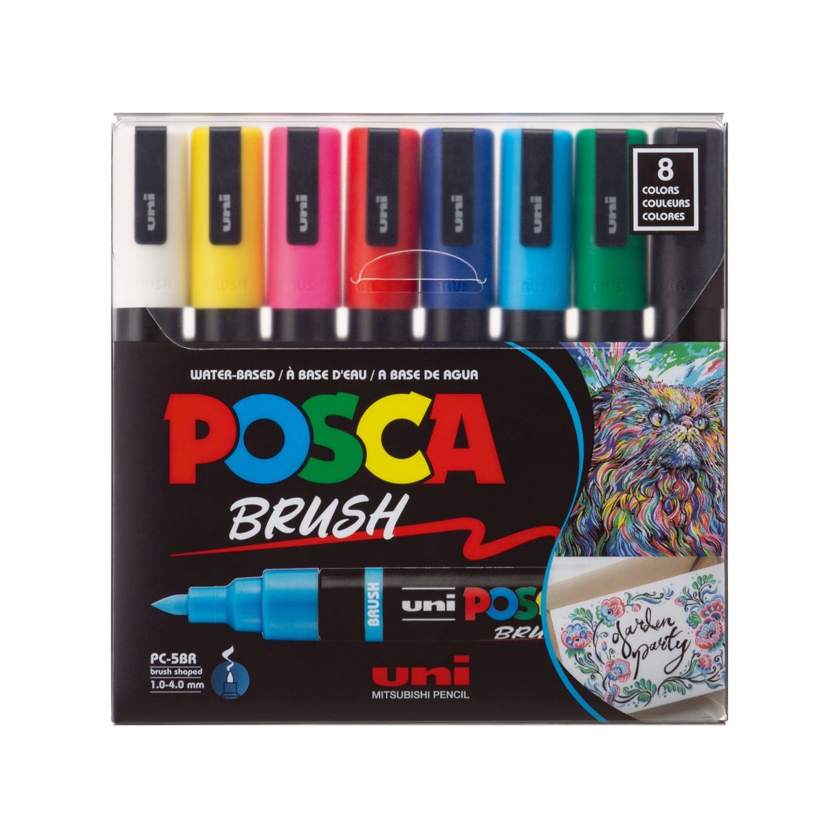 POSCA - POSCA Pack PC-5BR 8C Básico x 8 Marcadores Punta Brush 
