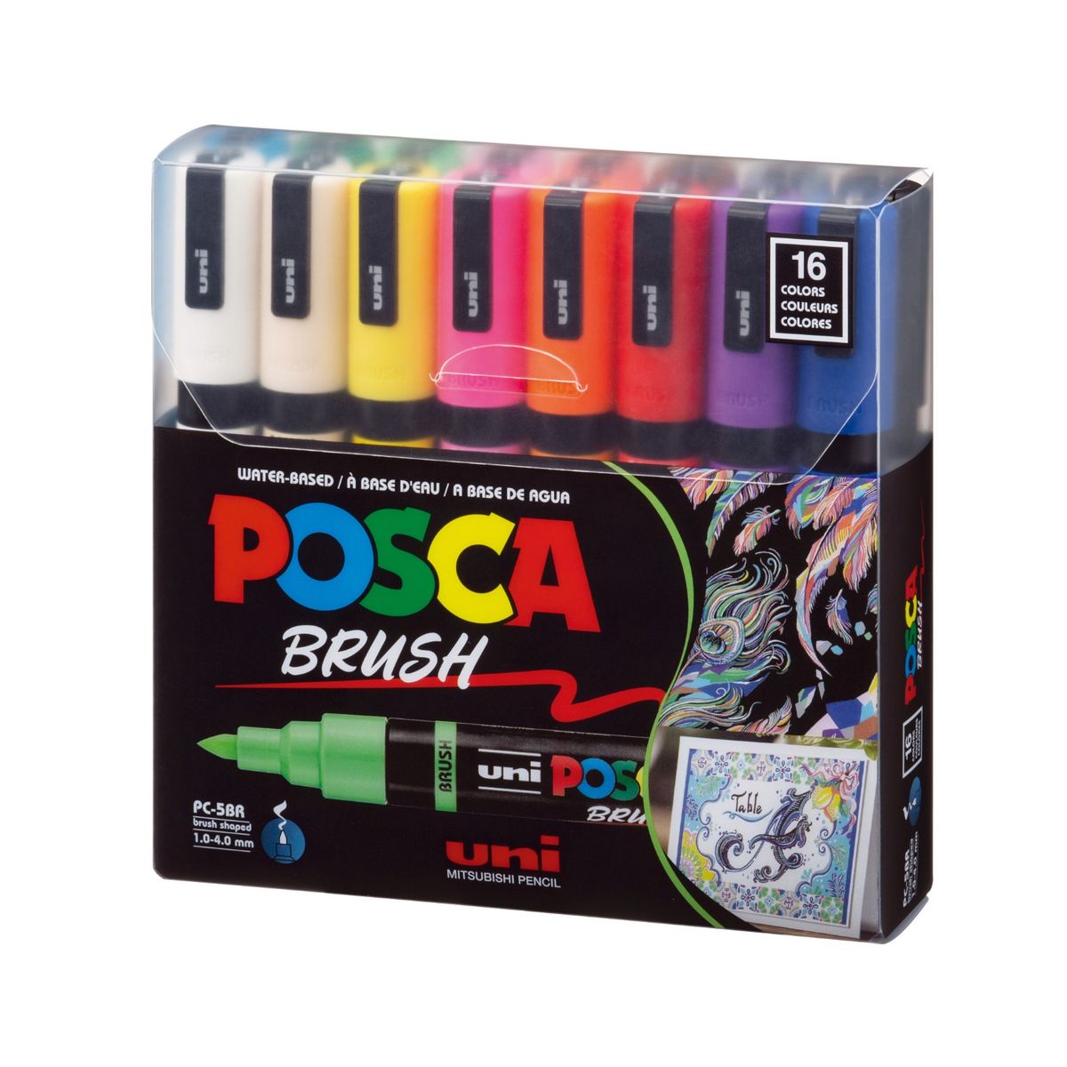 POSCA - POSCA Pack PC-5BR 16C Básico x 16 Marcadores Punta Brush 