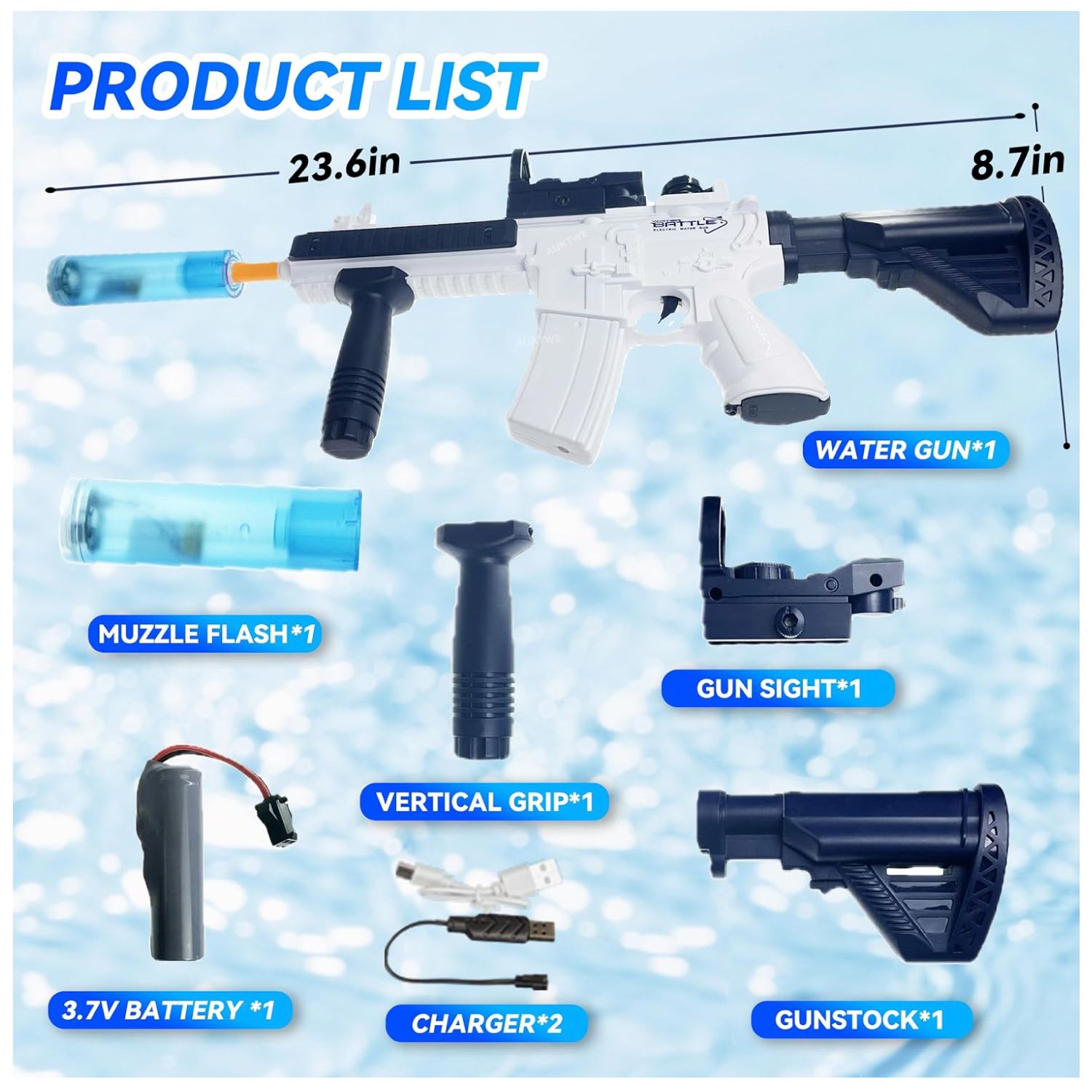Pistola de agua eléctrica M416 para niños de tiro automático | Perú