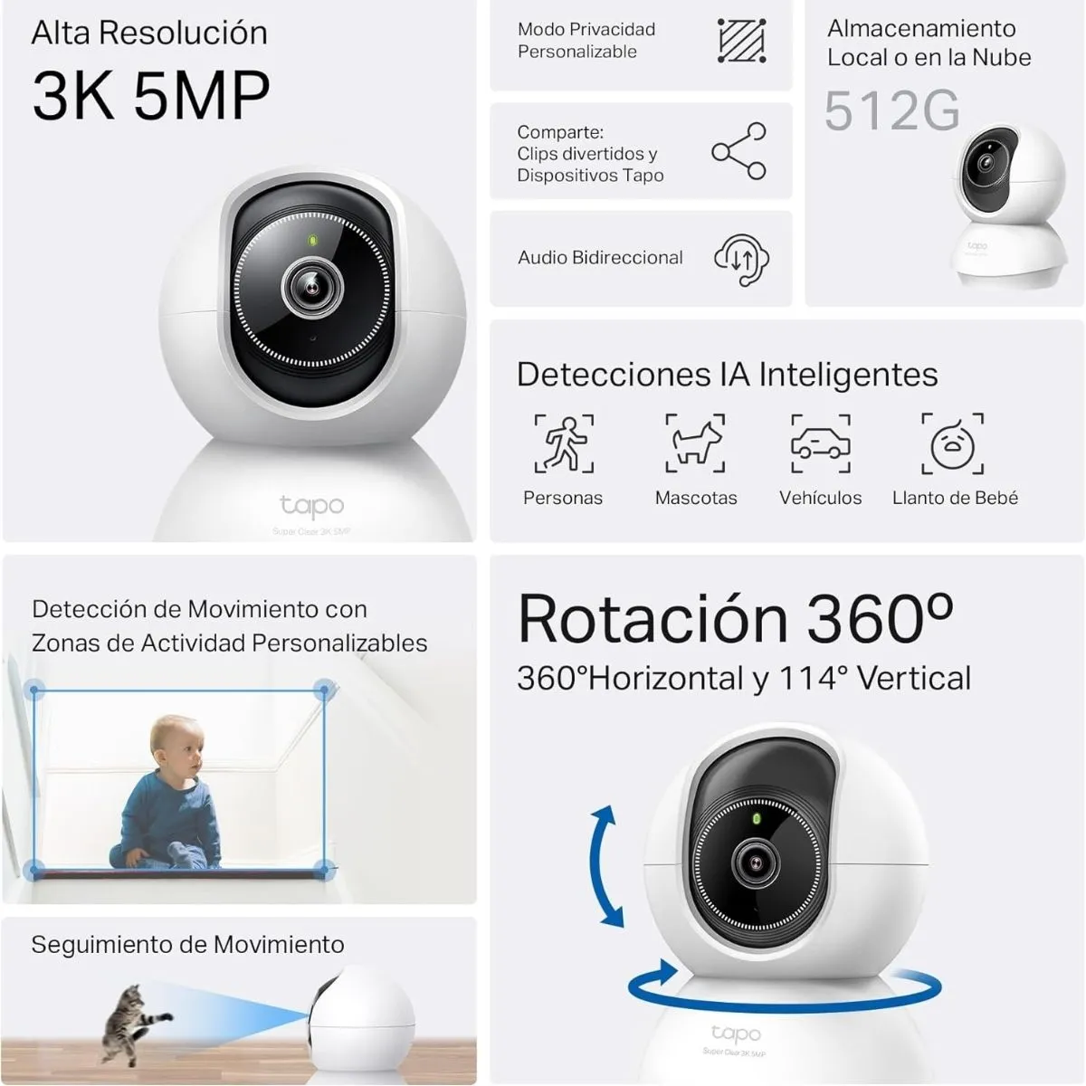 TP LINK - TP-Link - Cámara WiFi Tapo C230 3K 5MP Detección AI