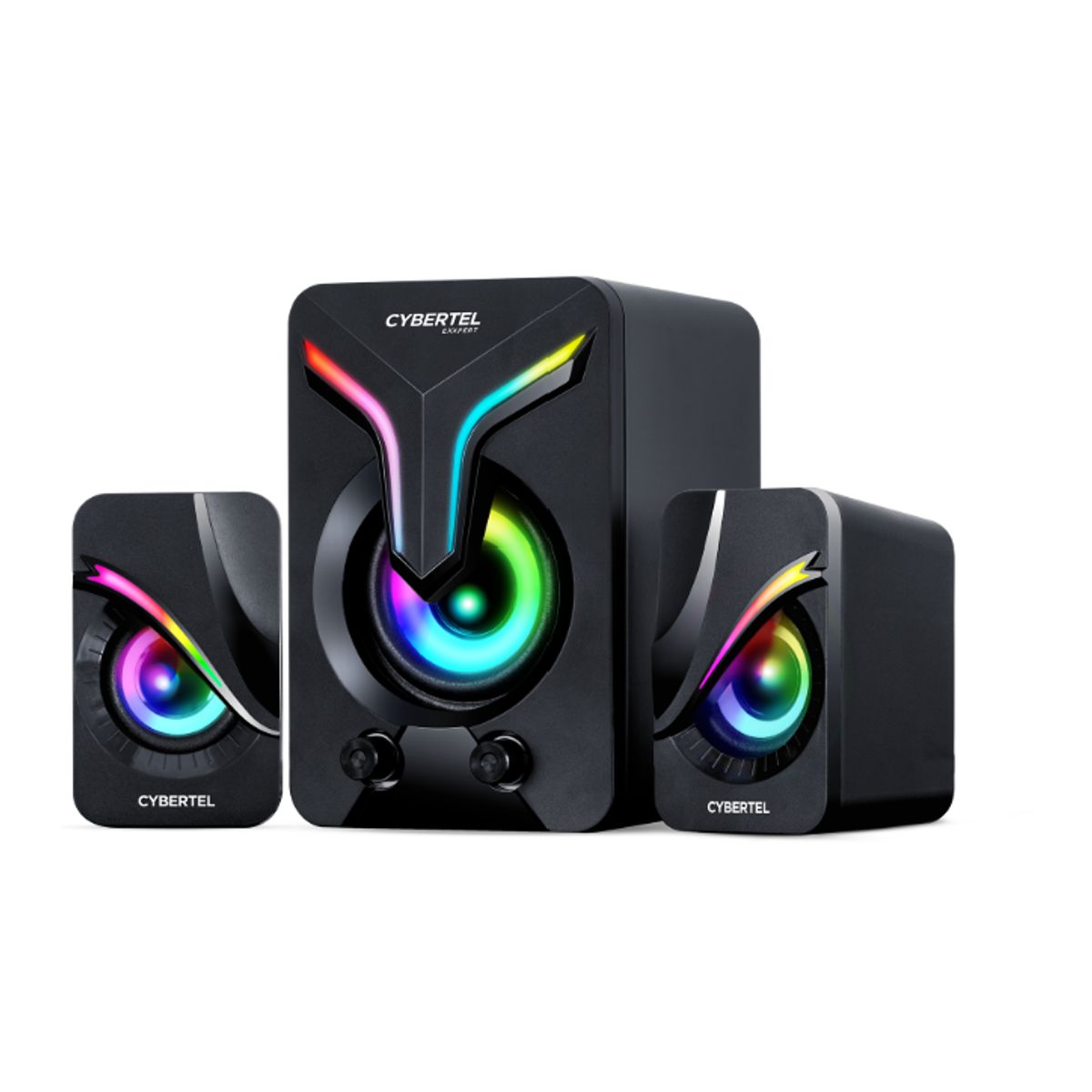 CYBERTEL - Parlante para PC Gamer RGB Negro Cybertel Exxpert CBX S500