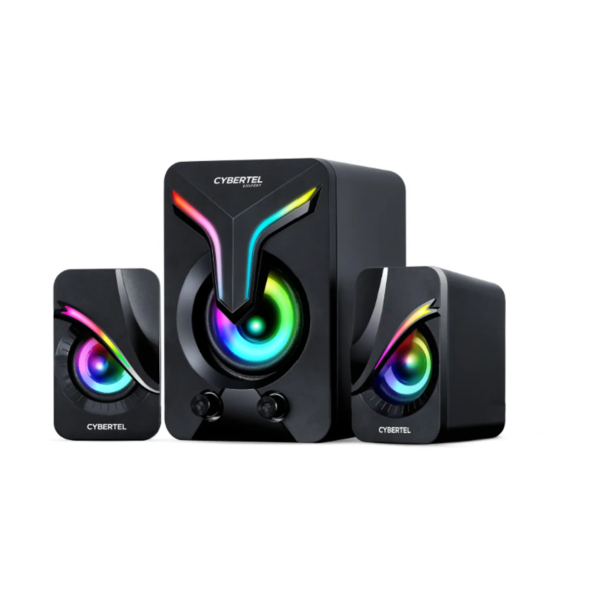 CYBERTEL - Parlante para PC Gamer RGB Negro Cybertel Exxpert CBX S500