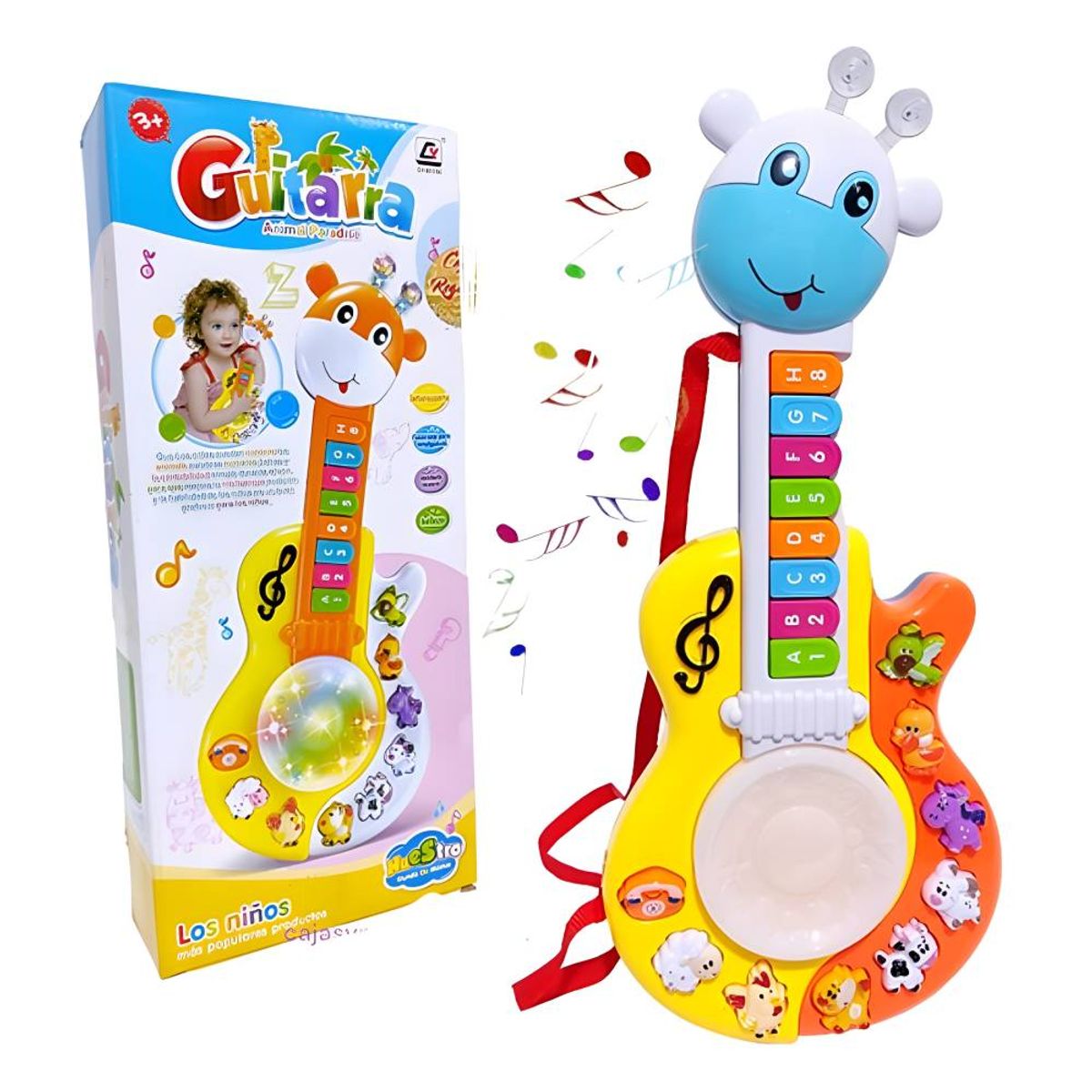 GENERICO - Guitarra Musical para Bebés Jirafa con Luz y Sonido