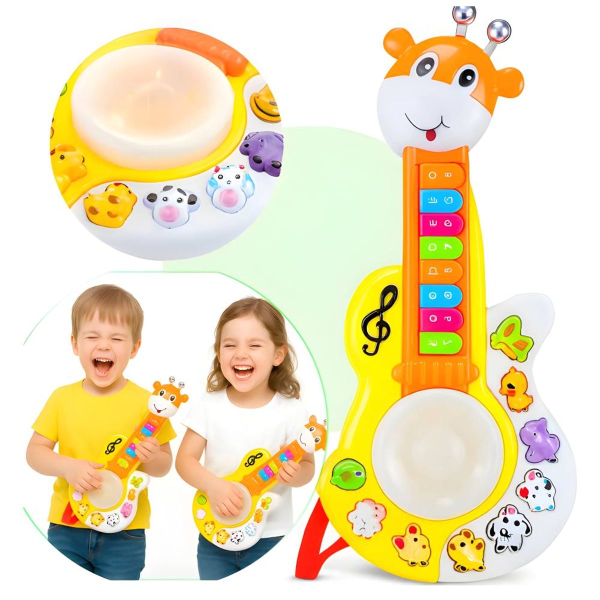 GENERICO - Guitarra Musical para Bebés Jirafa con Luz y Sonido