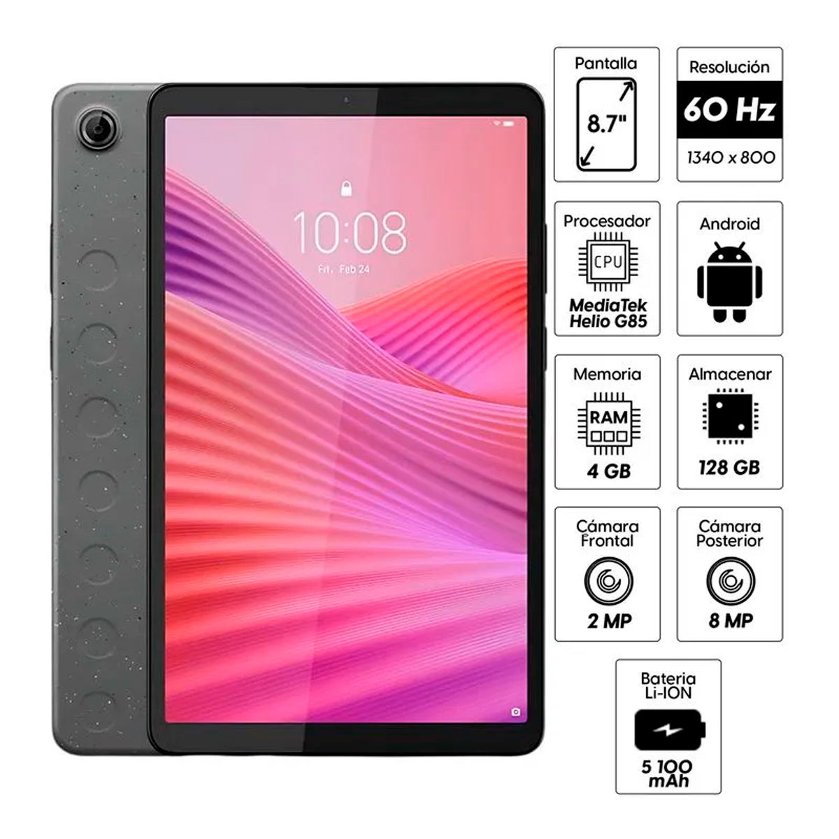 LENOVO - Tablet Lenovo Tab One TB305FU pantalla 8.7 IPS 4GB RAM 128GB + case - Grey
