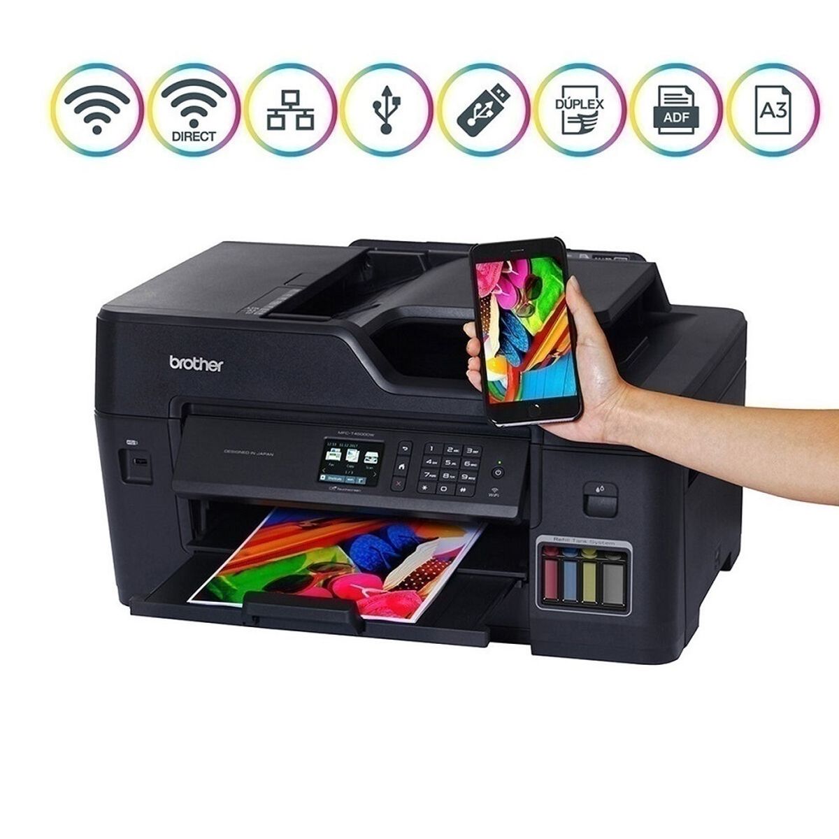BROTHER - Impresora Brother MFC-T4500DW A3 Duplex Multifunción Wifi