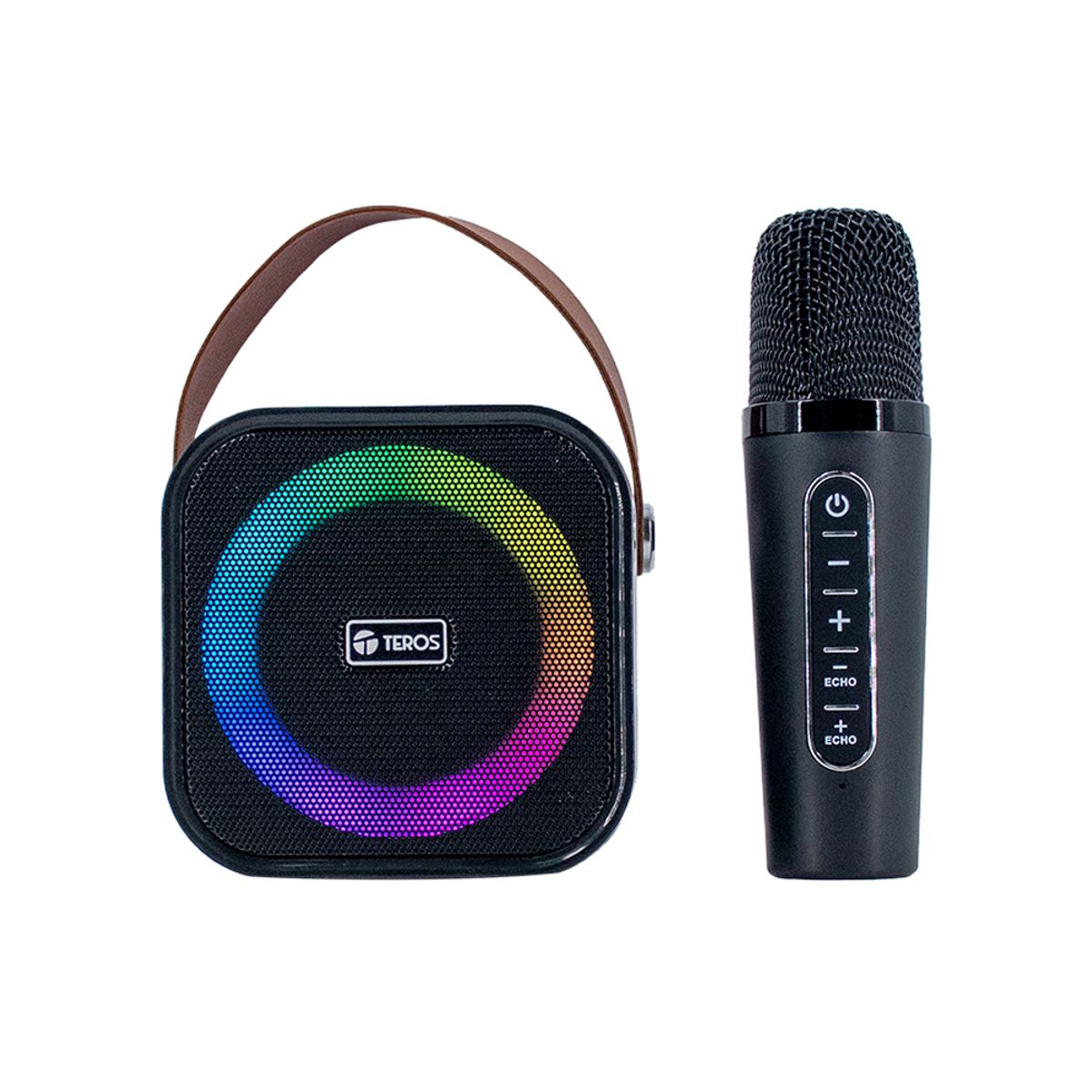 TEROS - Parlante Karaoke Inalámbrico Teros Te-6013N 10W Bluetooth 5.4 Usb Iluminación Led Color Ne