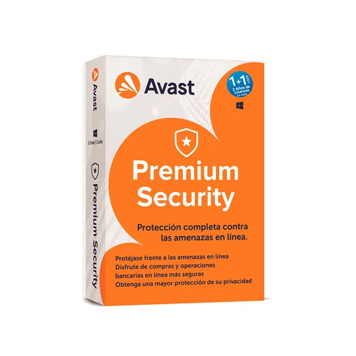 AVAST - Antivirus Avast Premium Security 1 + 1 Usuario 12 Meses Protección Avanzada
