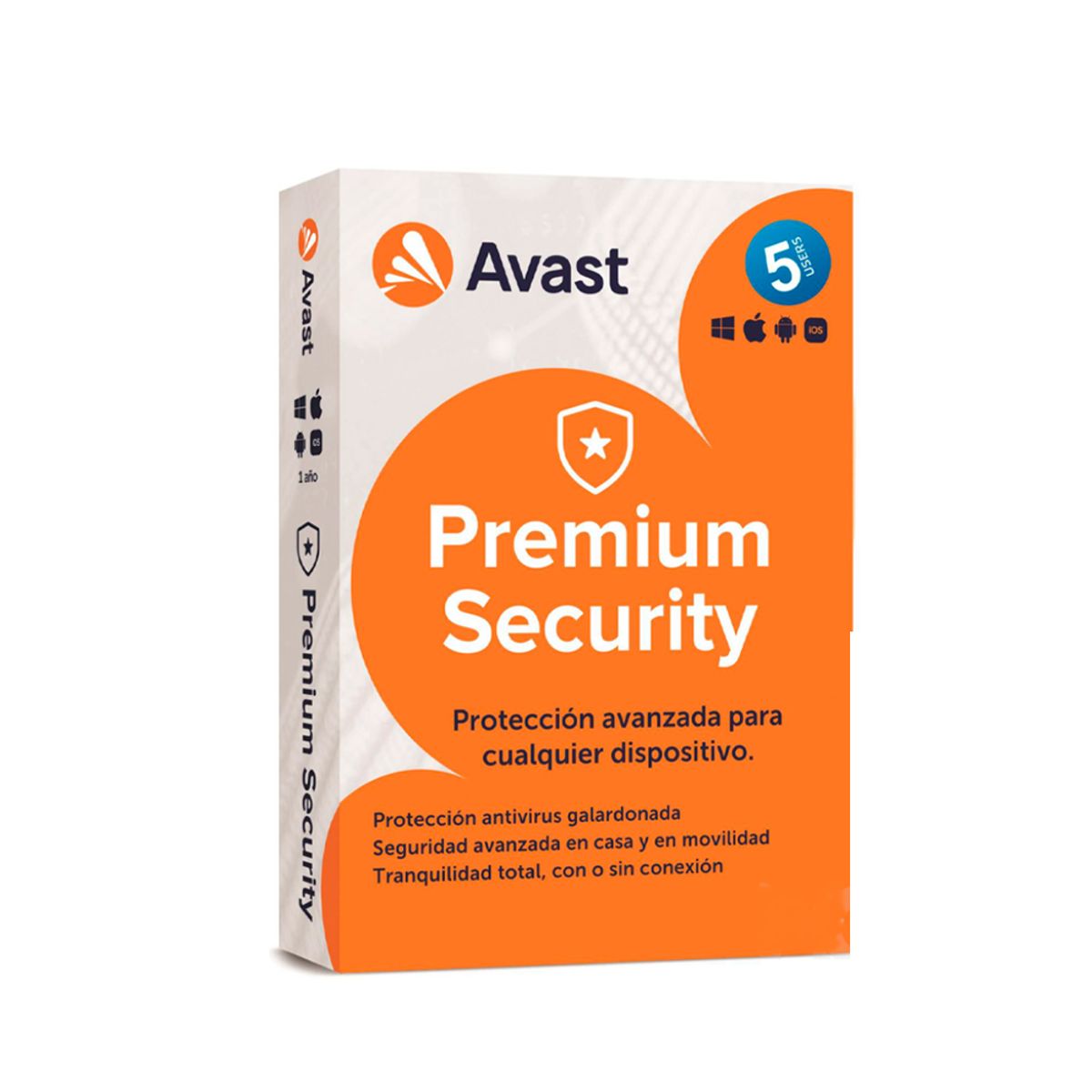 AVAST - Avast Premium Security 5 Usuarios 12 Meses Antivírus Proteccion Completa