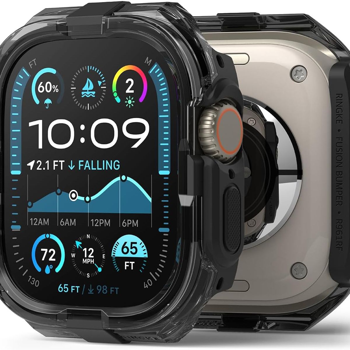 RINGKE - Case Apple Watch Ultra 49MM Serie 1 2 3 Ringke Fusion Bumper Apple Negro