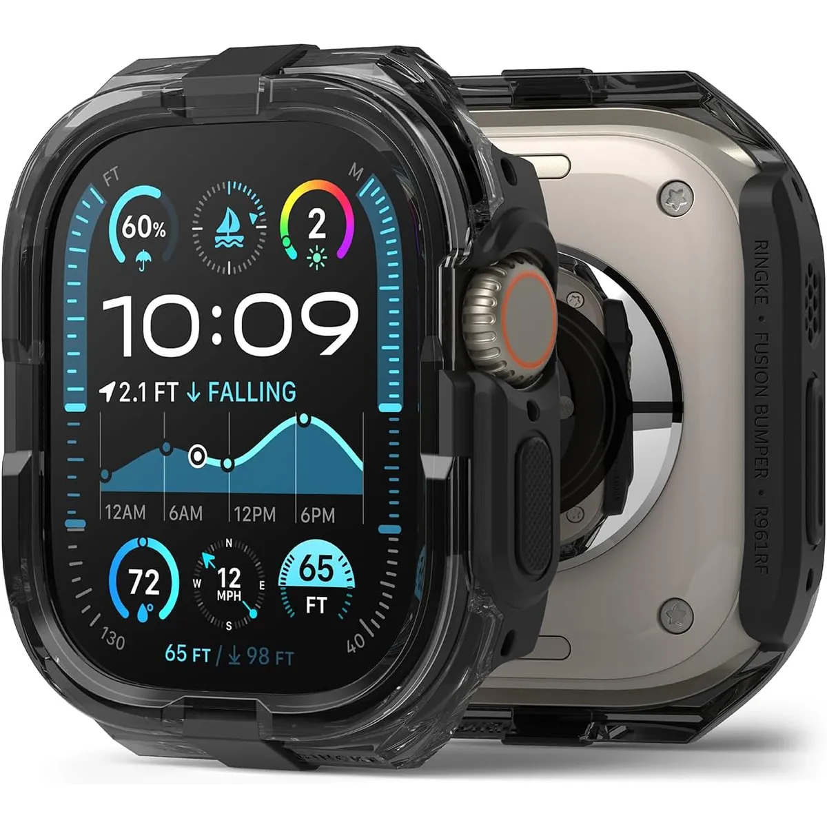 RINGKE - Case Apple Watch Ultra 49MM Serie 1 2 3 Ringke Fusion Bumper Apple Negro