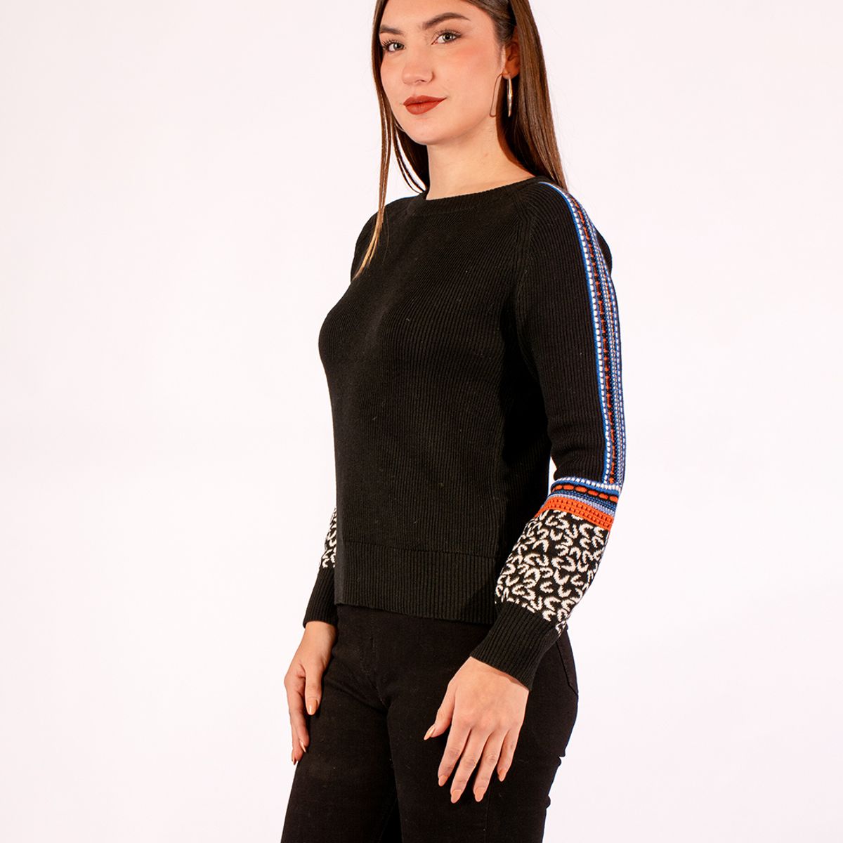 LANA LINA - Chompa Jersey Juneau tejida para mujer.