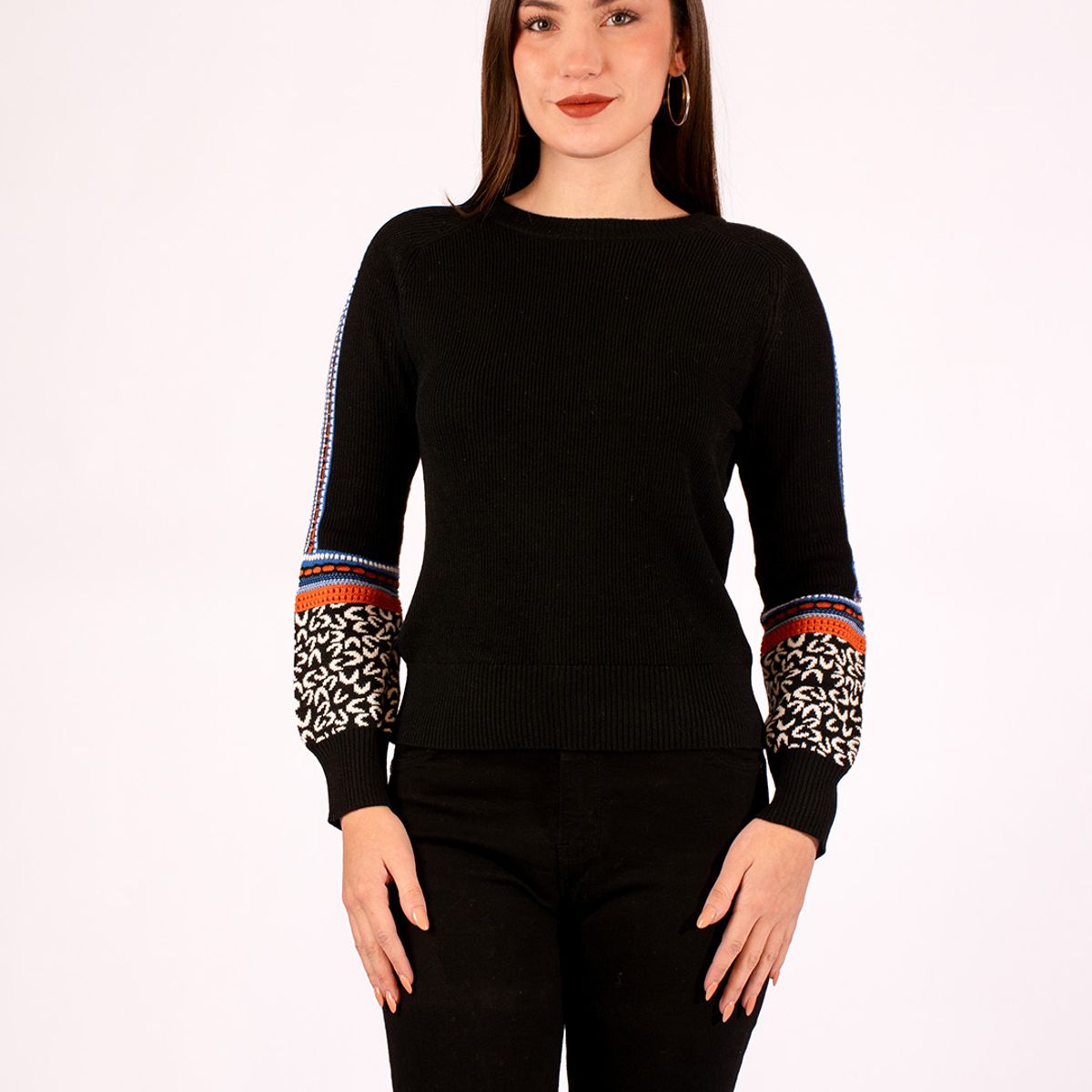 LANA LINA - Chompa Jersey Juneau tejida para mujer.