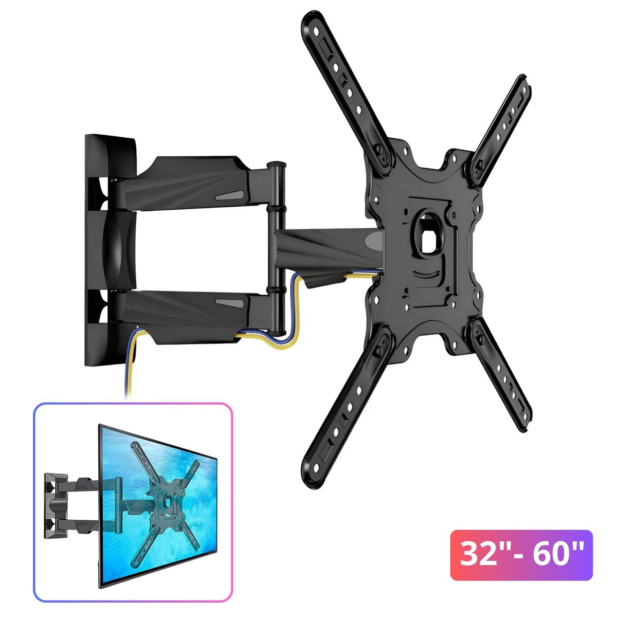 GENERICO - Rack Soporte Móvil Doble Brazo Para Tv De 32 A 60 Pulgadas Inclinable y  Giratorio VESA