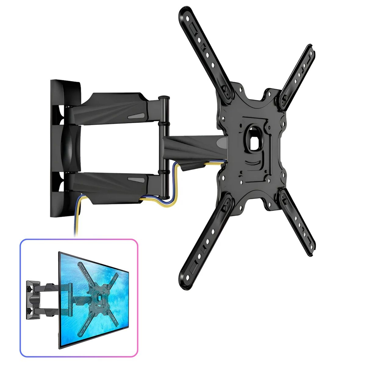 GENERICO - Rack Soporte Móvil Doble Brazo Para Tv De 32 A 60 Pulgadas Inclinable y  Giratorio VESA