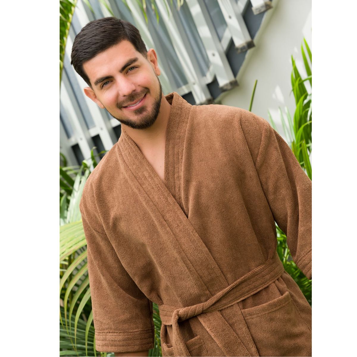 SOÑALIERE - Salida de Baño Hombre Microfibra - Marron S