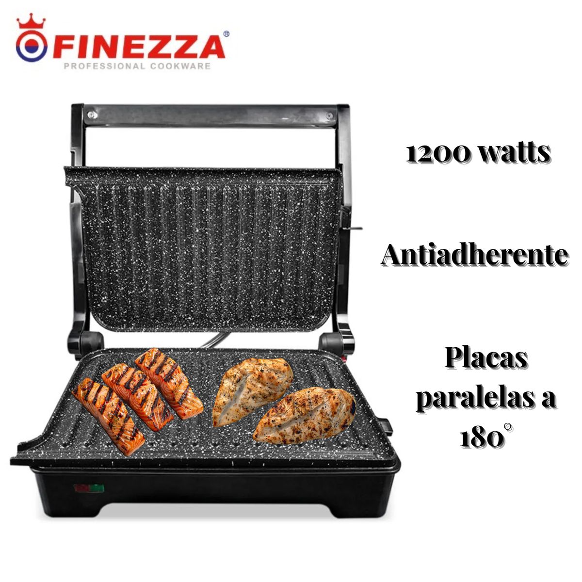 FINEZZA - Mini Grill Panini Finezza FZ-124EG 1200 Watts Antiadherente