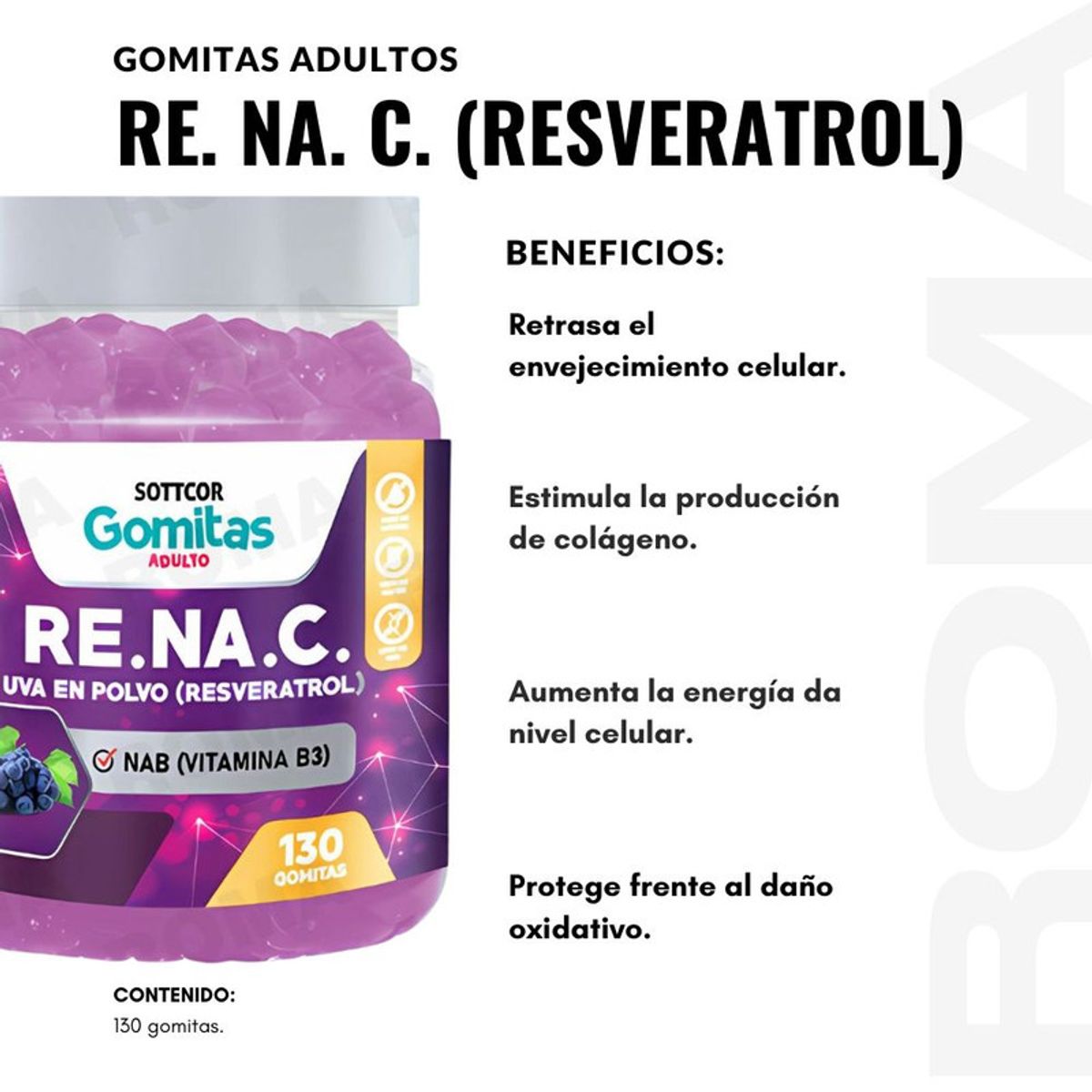 GENERICO - PACK 3 GOMITAS  RESVERATROL 390UND