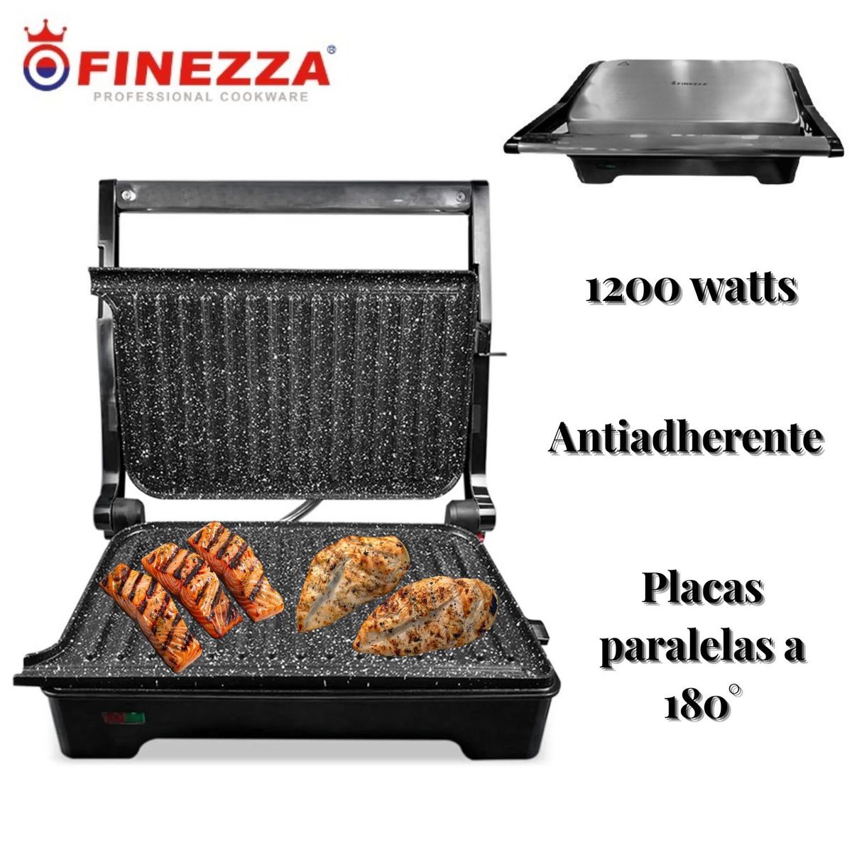 FINEZZA - Mini Parrilla Finezza FZ-124EG 1200 Watts Antiadherente