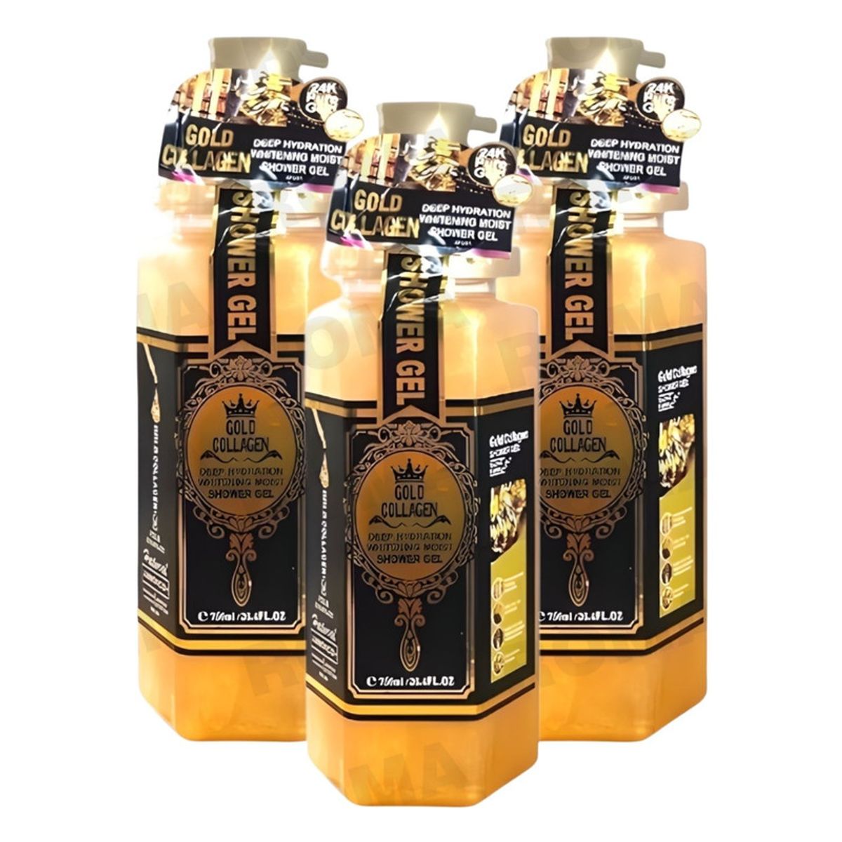 WOKALI - PACK 3 GEL DE DUCHA GOLD COLÁGENO 750ML WOKALI