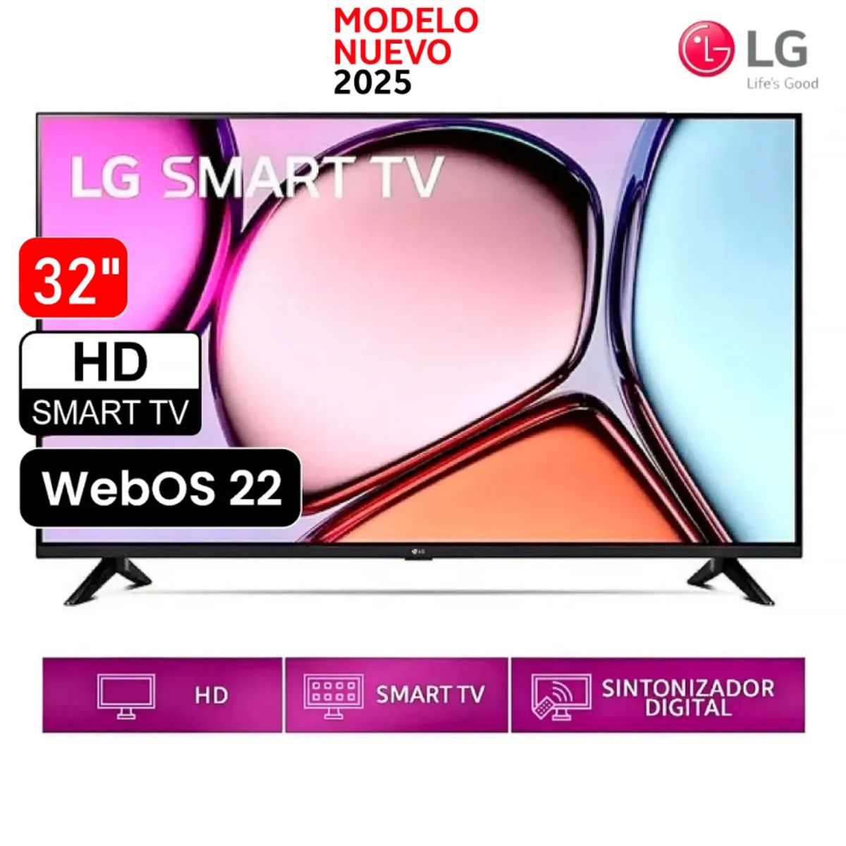 LG - Smart TV LG 32 HD 32LR600BPSC con webOS y AI ThinQ